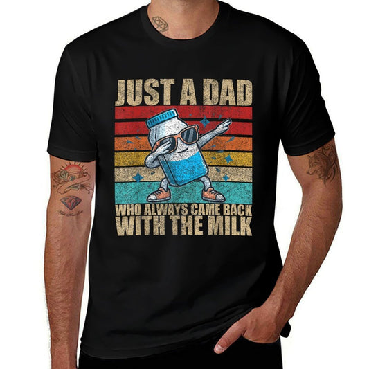 Just A Dad Who Always Came Back With The Milk Father's Day  Heathered Texture T-Shirt