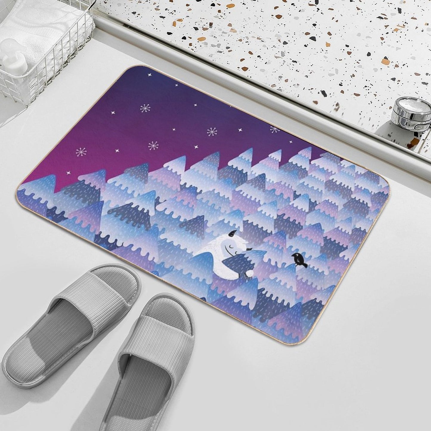 Tree Hugger (Night Version)  Non-Slip Bath Mat