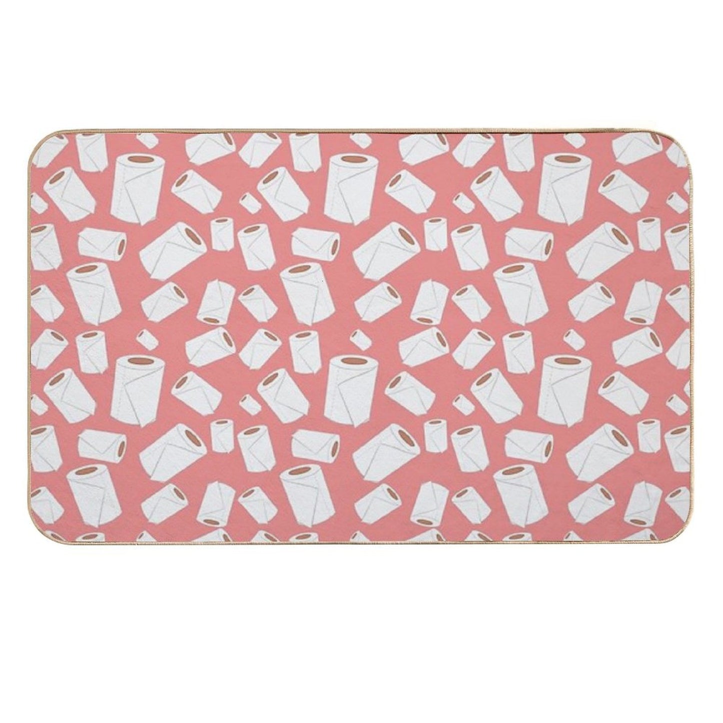 Repeating Toilet Paper Rolls  Stain-Proof Bath Mat