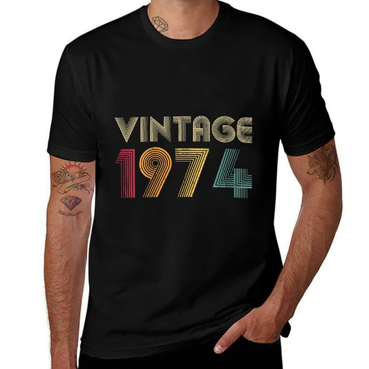 Womens Vintage 1974 50th Birthday Gift Retro 50 Years Old  Trendy Pattern T-Shirt