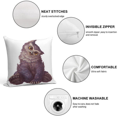 Owlbear Cub Soft Warmth Comfort Throw Pillow