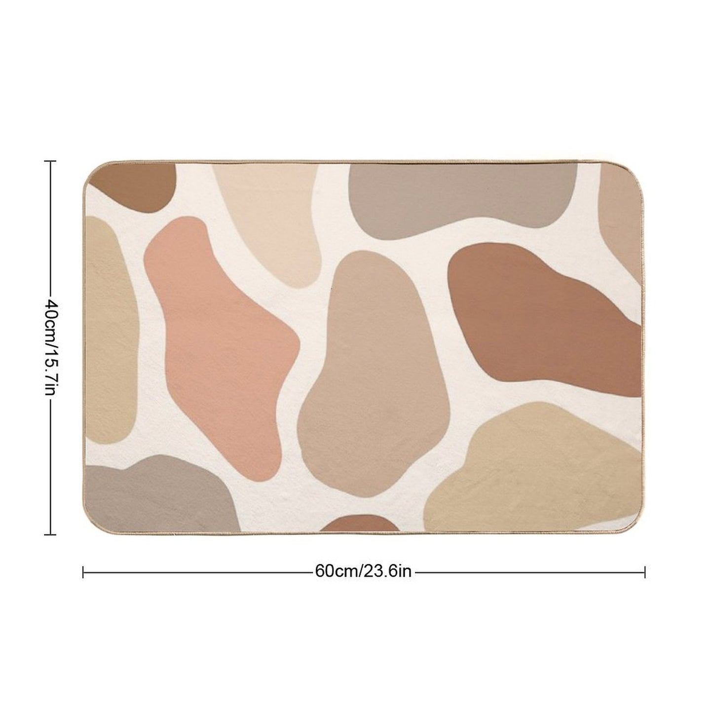 Neutral Abstract Shapes WormTtoned Pattern  Toxin-Free Bath Mat