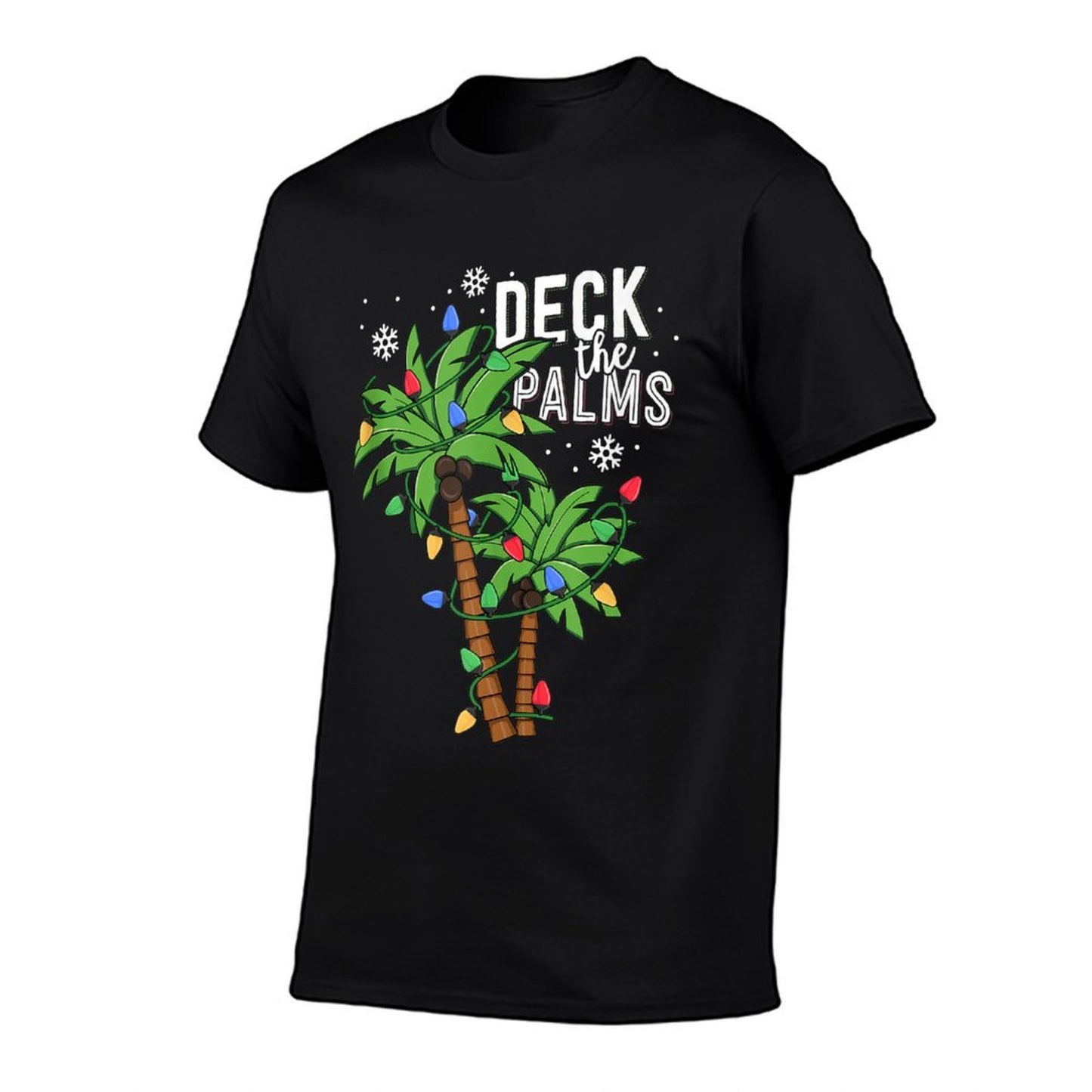 Deck The Palms Tropical Hawaii Christmas Palm Tree Lights  Moisture-wicking T-Shirt