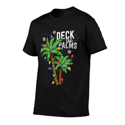 Deck The Palms Tropical Hawaii Christmas Palm Tree Lights  Moisture-wicking T-Shirt