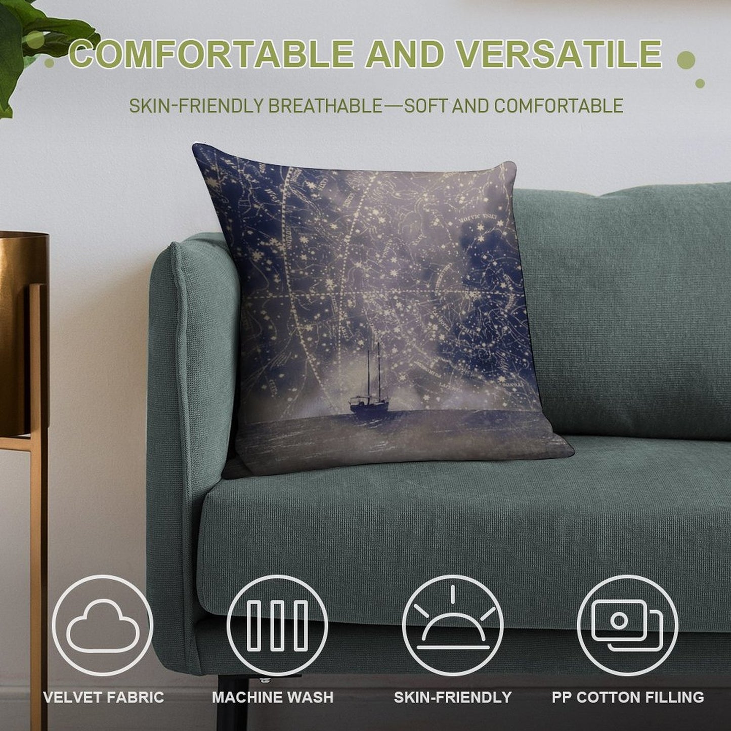 Star Maps Soft Decorative Cover Throw Pillow