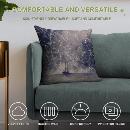 Star Maps Soft Decorative Cover Throw Pillow