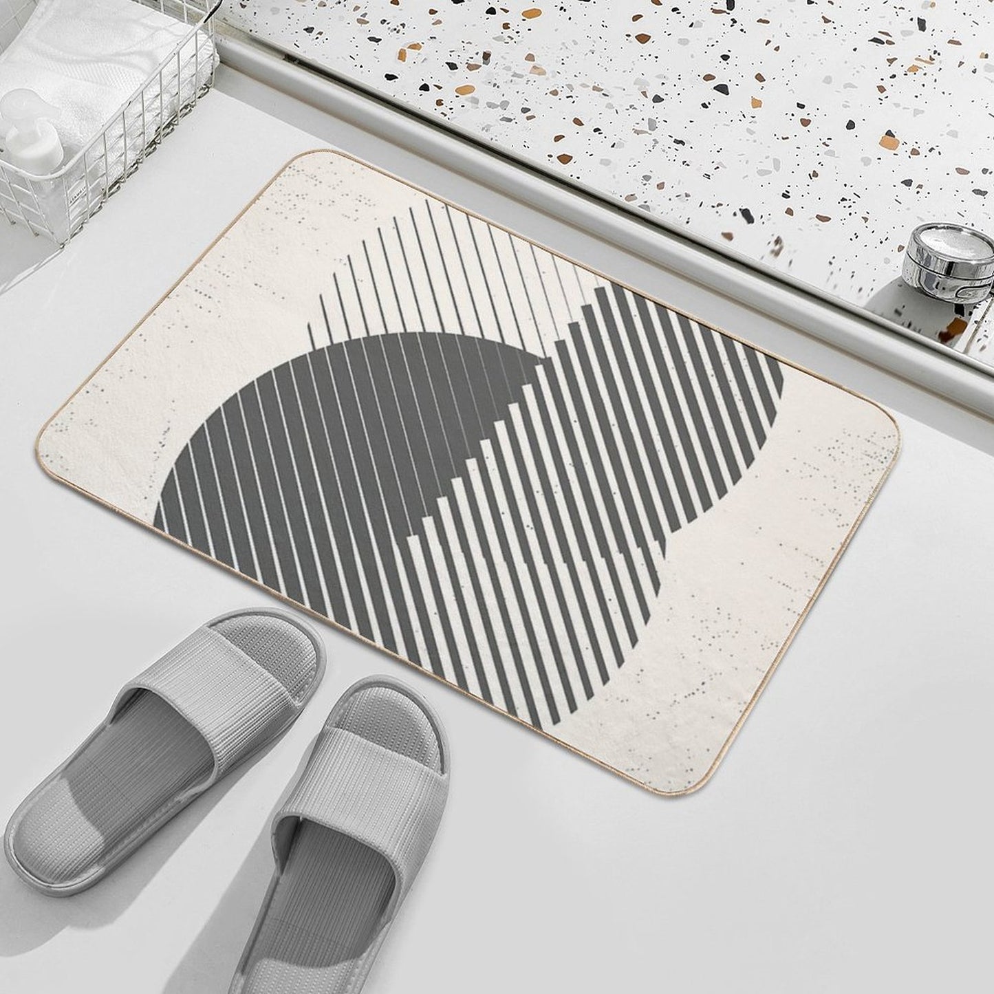 Mid Century Modern 077  Easy Maintenance Bath Mat