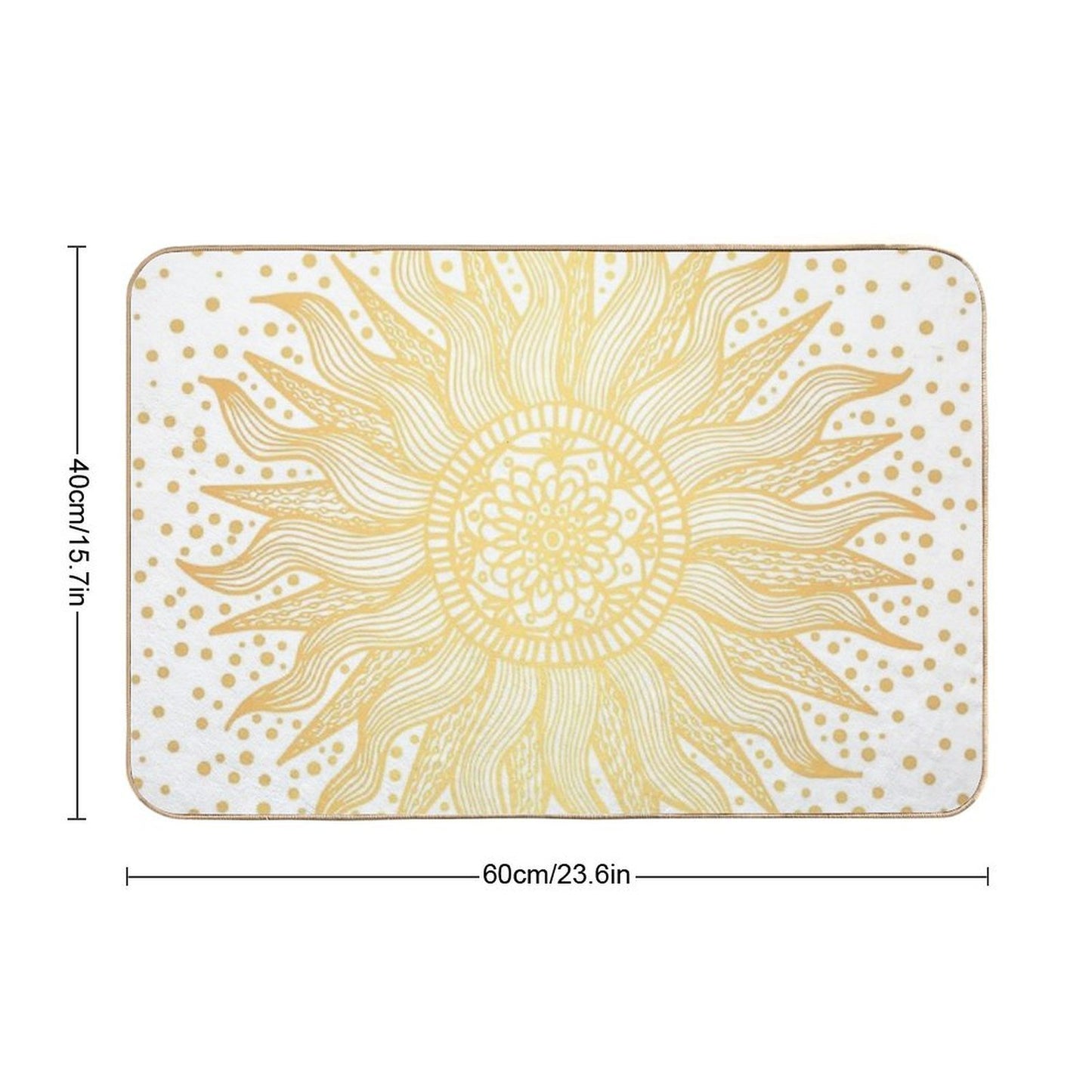Sun Mandala Gold Confetti  Repositionable Bath Mat