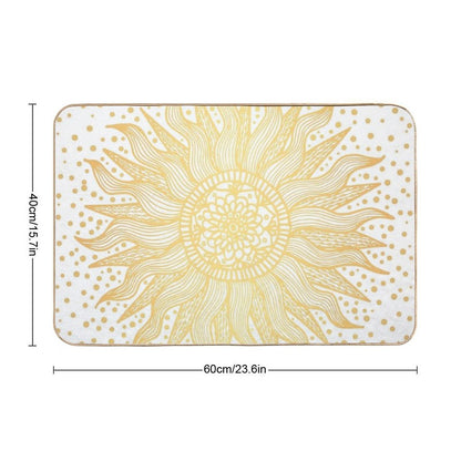 Sun Mandala Gold Confetti  Repositionable Bath Mat
