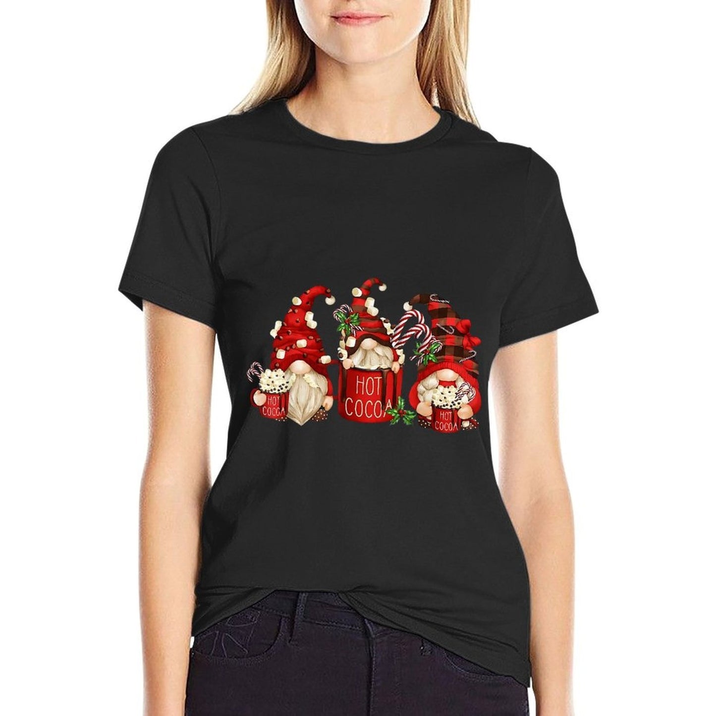 Cute Retro Chocolate Hot Cocoa Mug Funny Gnomes Christmas  Classic T-Shirt