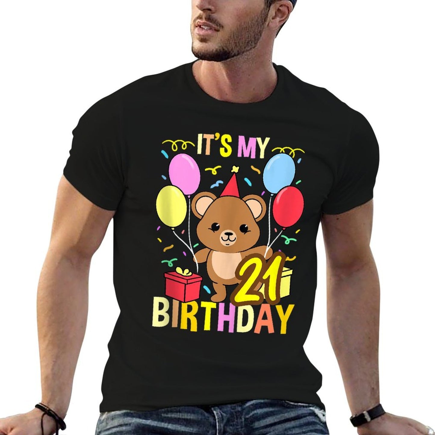 Its My 21st Birthday Teddy Bear  Summer-ready Fabric T-Shirt