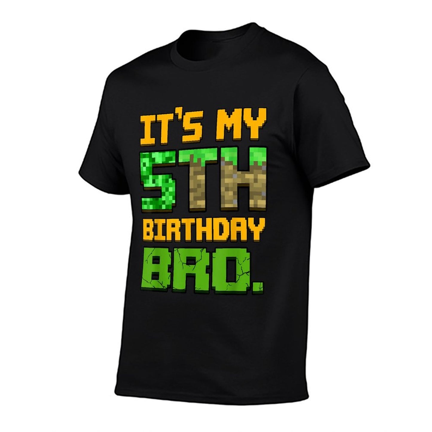 Kids It's My 5th Birthday Bro Year Old Gamer Pixel Number  Relaxed-fit T-Shirt