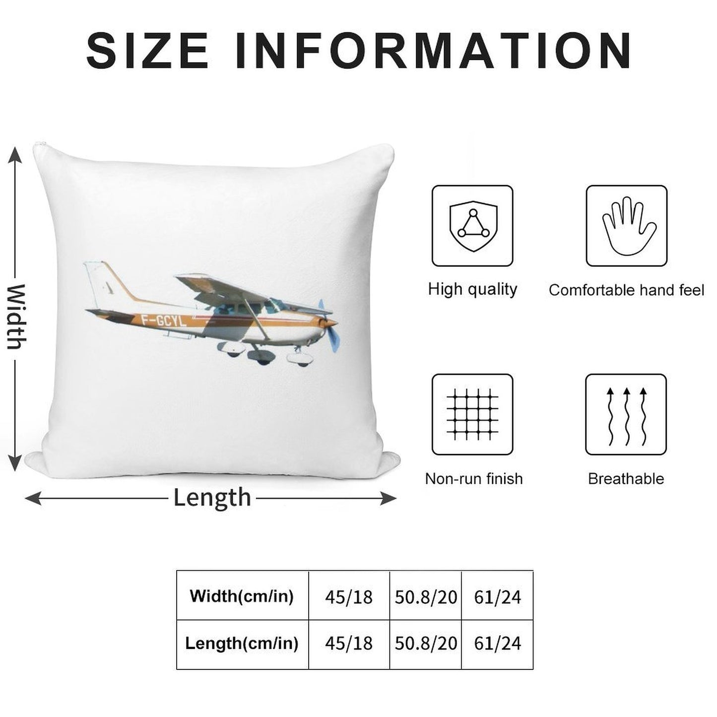 Cessna 172 Soft Easy Maintenance Throw Pillow