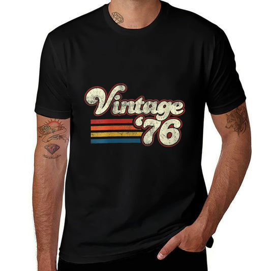 Womens Vintage 1976 Birthday  Summer-ready Fabric T-Shirt