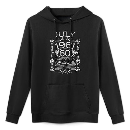 Bday 60 Years Old Apparel Vintage July 1961 60th Birthday Cotton-Polyester Blend Hoodie