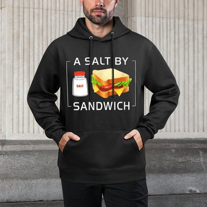 A Salt by Sandwich Guy Throws Funny Assault Sub Joke Meme Relaxed Fit Hoodie