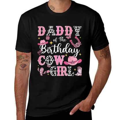 Daddy Of The Birthday Cow-Girl Rodeo Cow Girl Birthday  Tagless Design T-Shirt