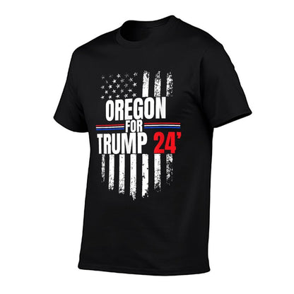 Oregon For Trump 2024 American Flag  Versatile T-Shirt