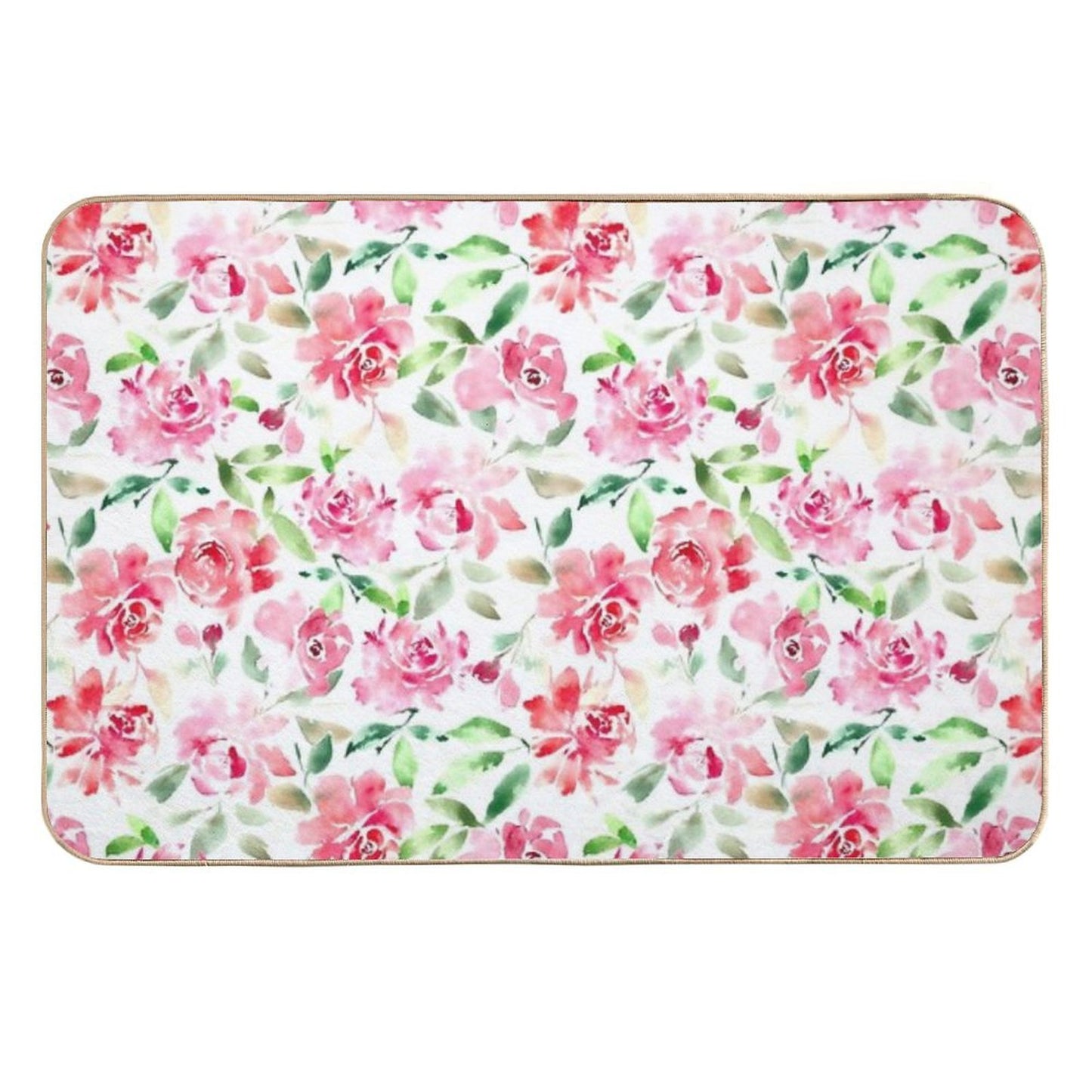 Watercolor Rose  Easy To Clean Bath Mat