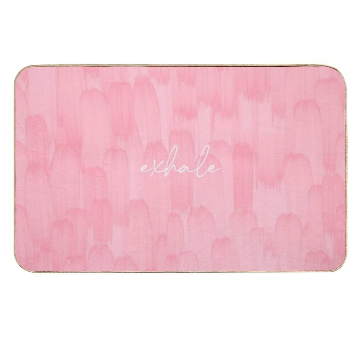 Exhale Flamingo Pink Strokes  Dirt-Trapping Bath Mat