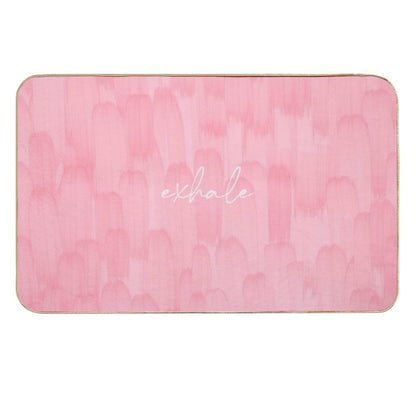 Exhale Flamingo Pink Strokes  Dirt-Trapping Bath Mat