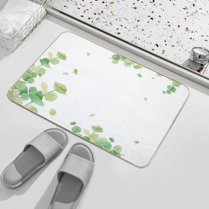 Lovely Natural Green Leaf  Odorless Bath Mat