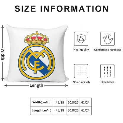The Madrid CF Logo Soft Luxury Feel Throw Pillow
