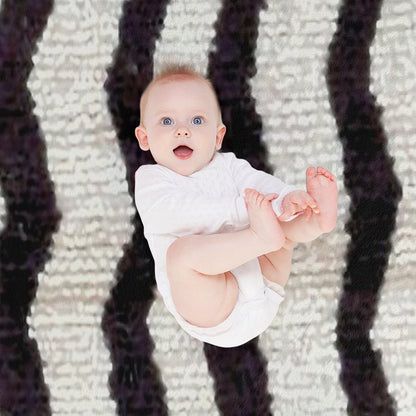 Moroccan Rug With Chevron Stripes Print Durable Throw Blanket