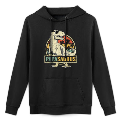 Papasaurus T Rex Dinosaur Papa Saurus Family Matching Breathable Fabric Hoodie