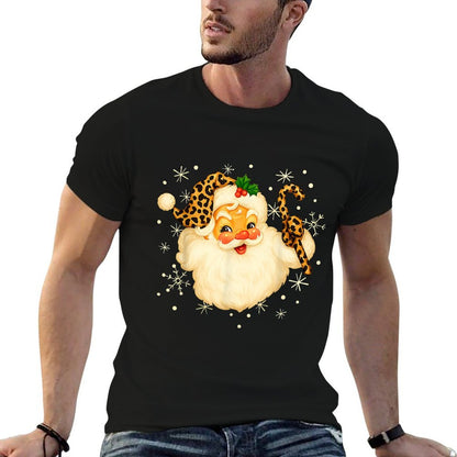 Funny Santa Claus Face Christmas Xmas Leopard Santa Hat  Affordable Price T-Shirt