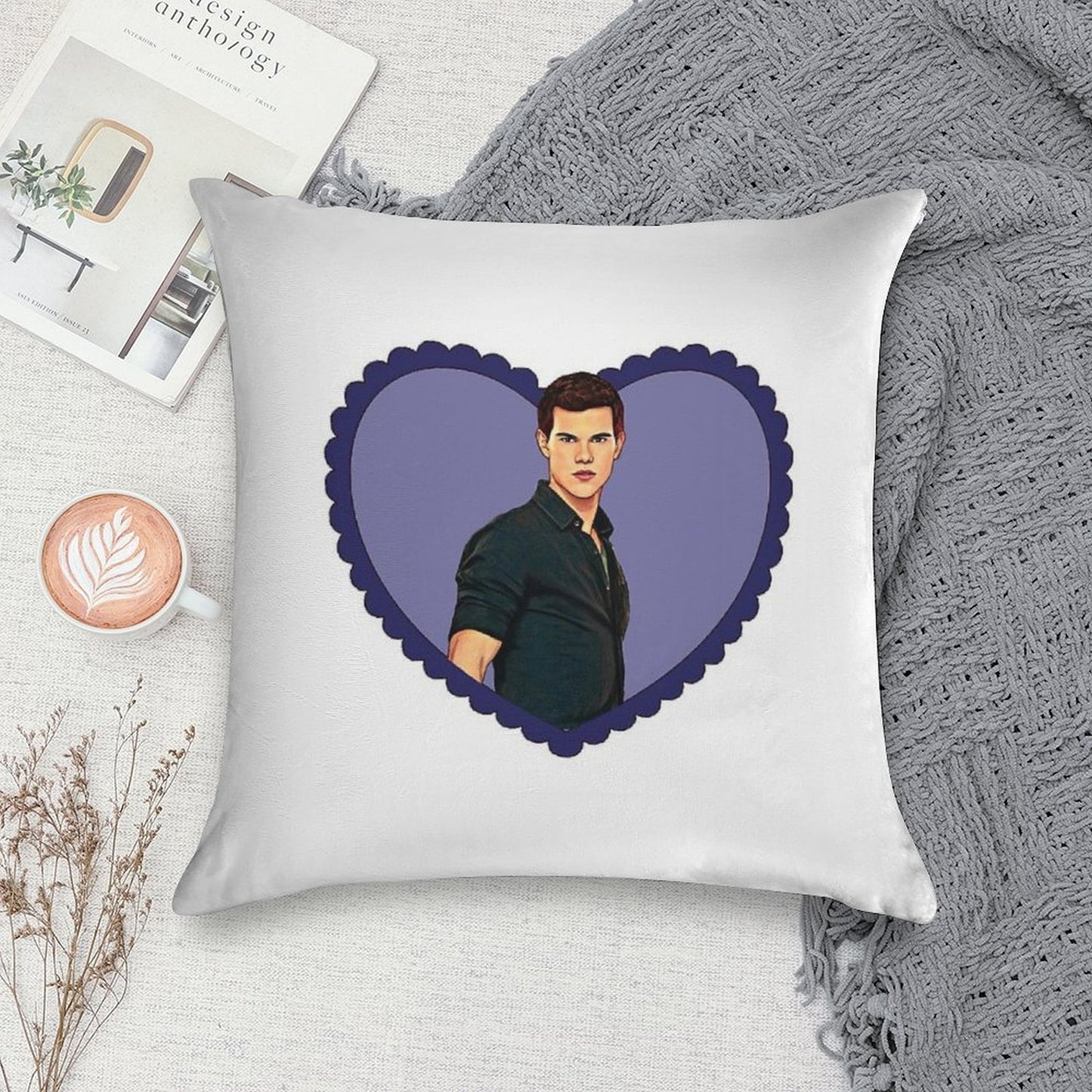 Jacob Black Love Heart Twilight Soft Style Accent Throw Pillow
