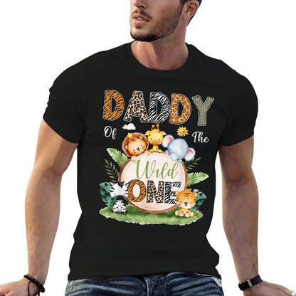 Daddy Of The Wild One 1St Birthday Kids Safari Jungle  Oversized Silhouette T-Shirt