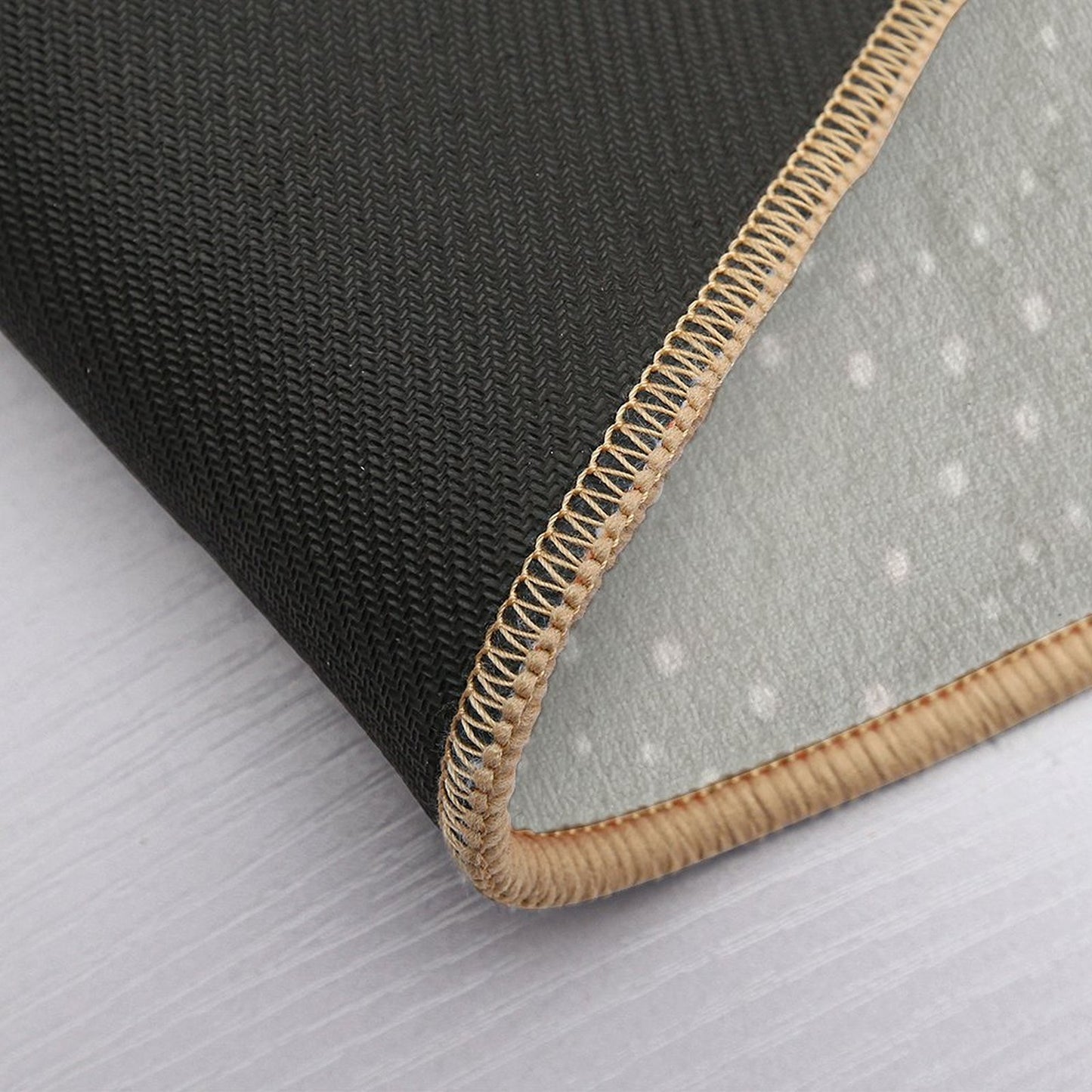 Cute Boho Minimalist Dotted Circles Design Pale Green  Long-Lasting Bath Mat