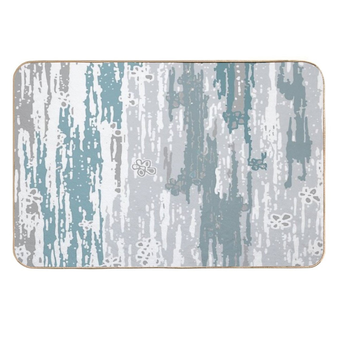 Blue Grey Abstract. Line. Minimal. Stripes. Grey. Blue. White.  Non-Slip Bath Mat