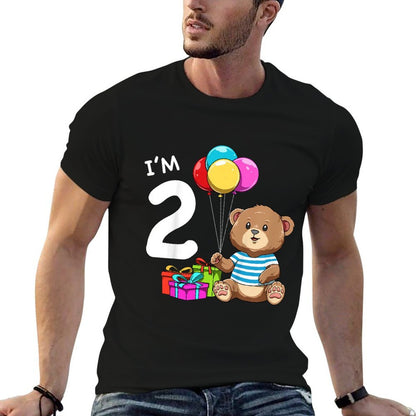 Kids Second Birthday Teddy Bear - 2 Year Old Boy  Wrinkle-resistant T-Shirt