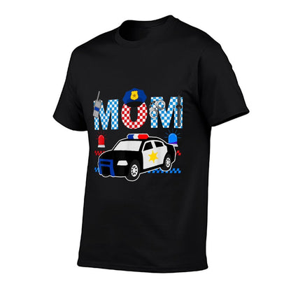 Cop Mom Police Themed Kids Birthday Officer Party Matching  Easy-care T-Shirt