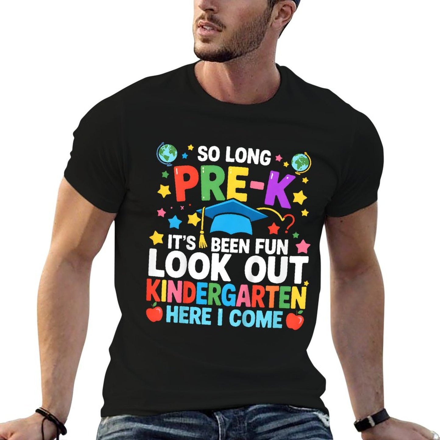 Kids So Long Pre-K Graduation Kindergarten Here I Come 2025  Polyester Blend T-Shirt
