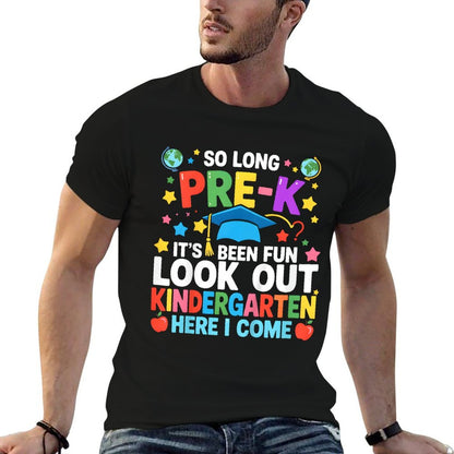 Kids So Long Pre-K Graduation Kindergarten Here I Come 2025  Polyester Blend T-Shirt