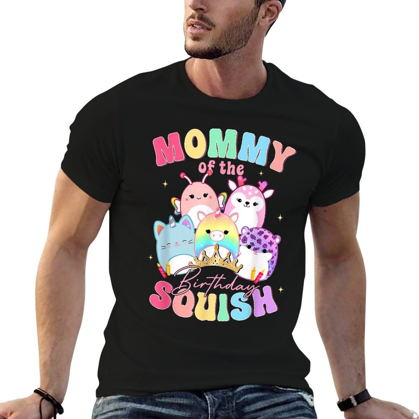 Birthday Girl For Birthday Party Squish Squad Mallow Girls  Relaxed-fit T-Shirt