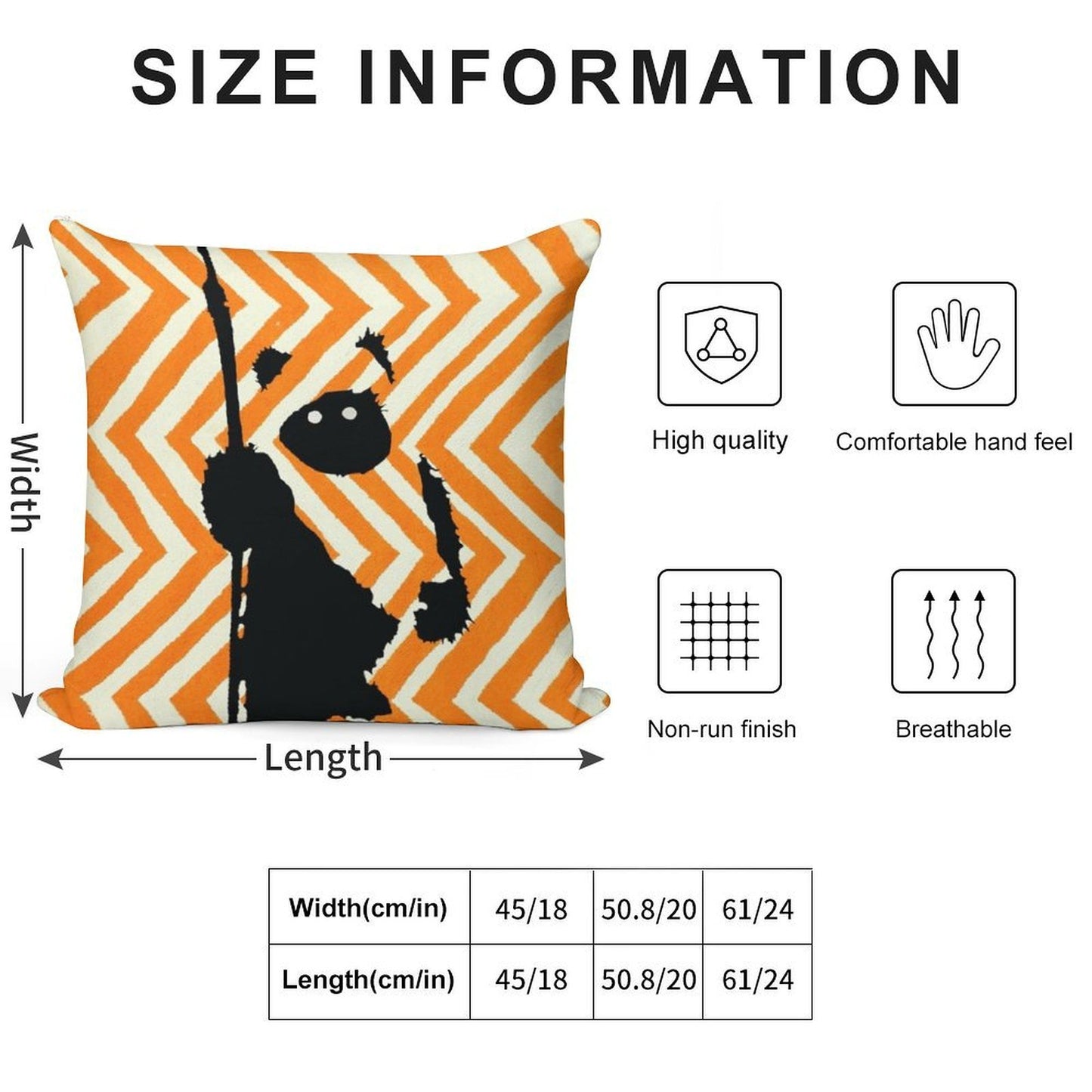 Ewok Chevron Orange Soft Ultra-Soft Texture Throw Pillow