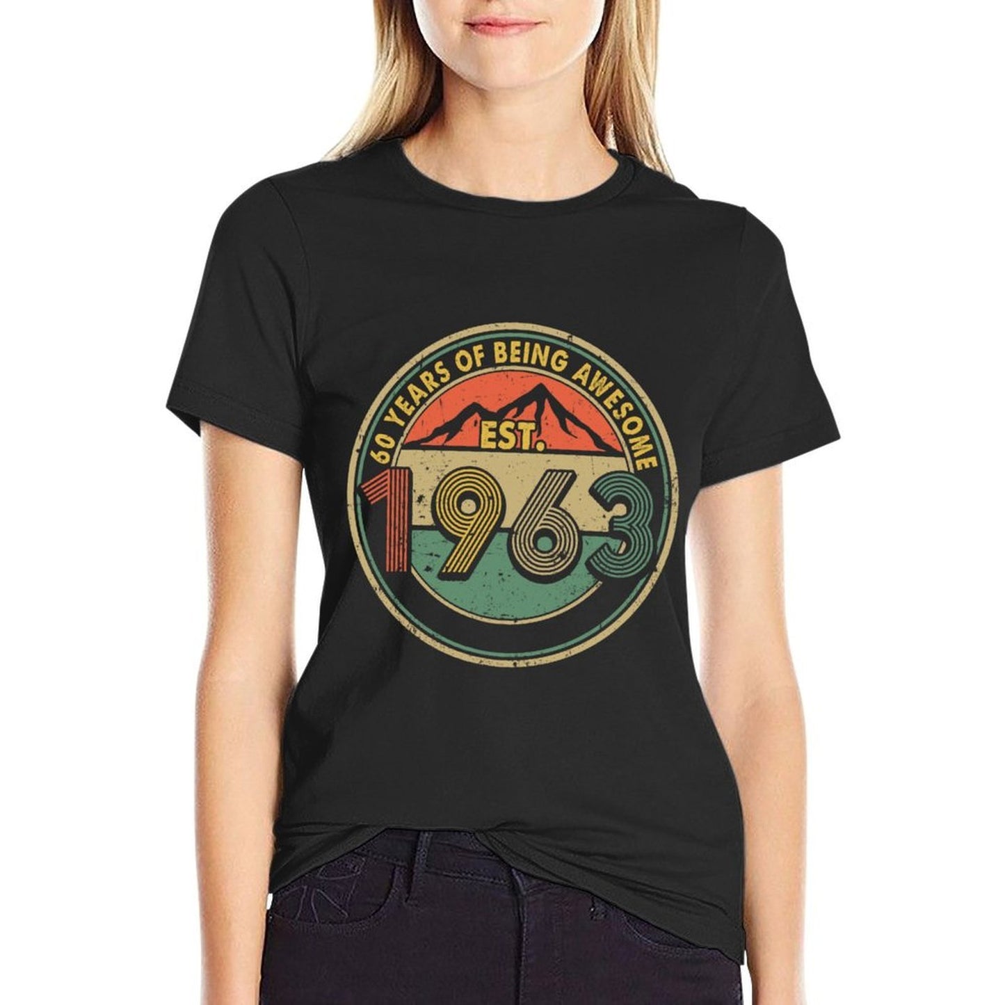 Est Vintage 1963 60th Birthday Retro 60 Year Old Men Women  Versatile T-Shirt