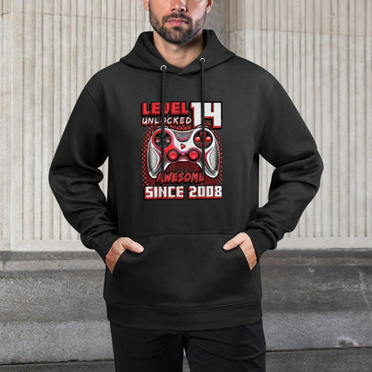 Level 14 Unlocked Awesome 2008 Video Game 14th Birthday Moisture-Wicking Hoodie