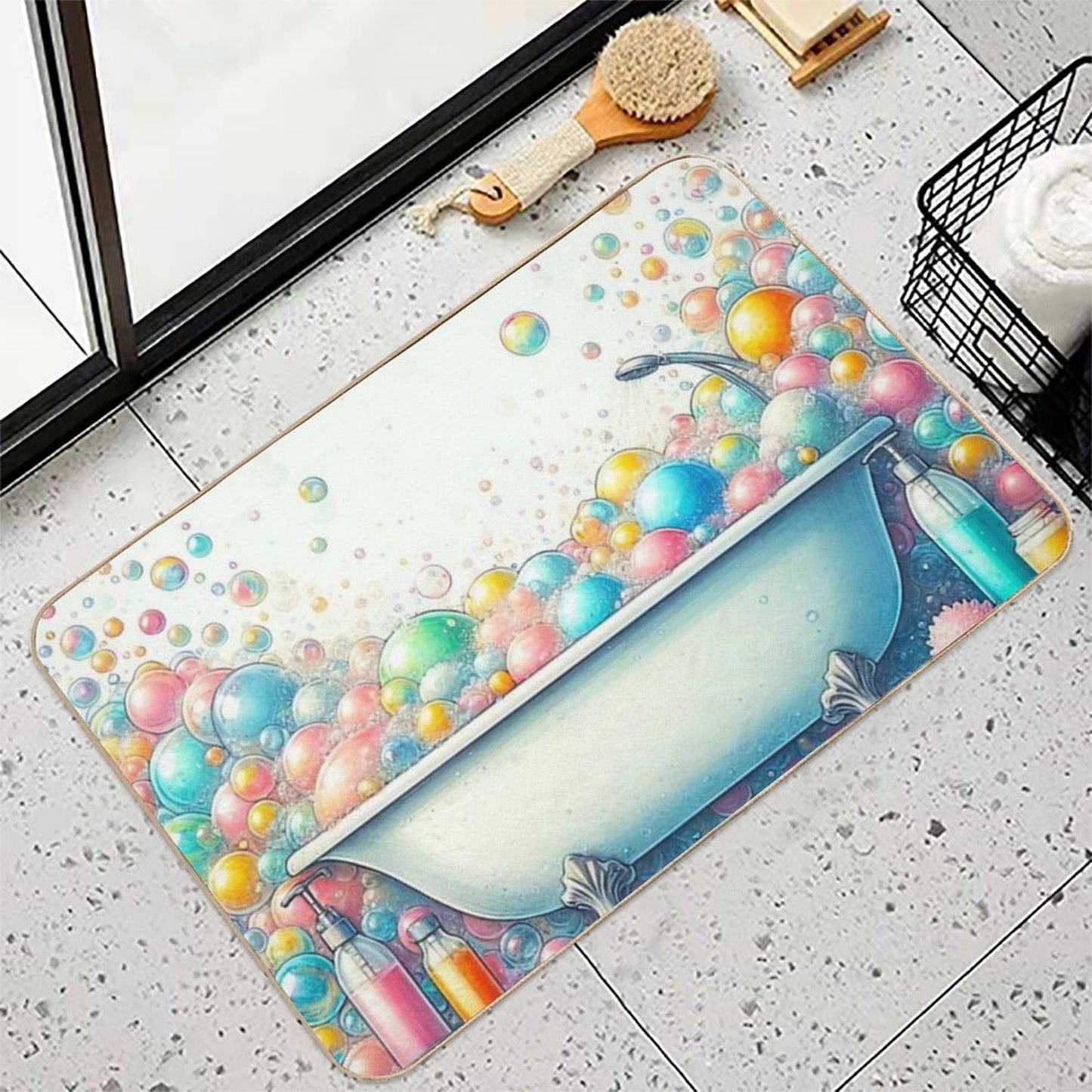 Soap Bubble Bath.  Versatile Bath Mat