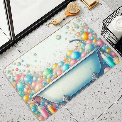 Soap Bubble Bath.  Versatile Bath Mat