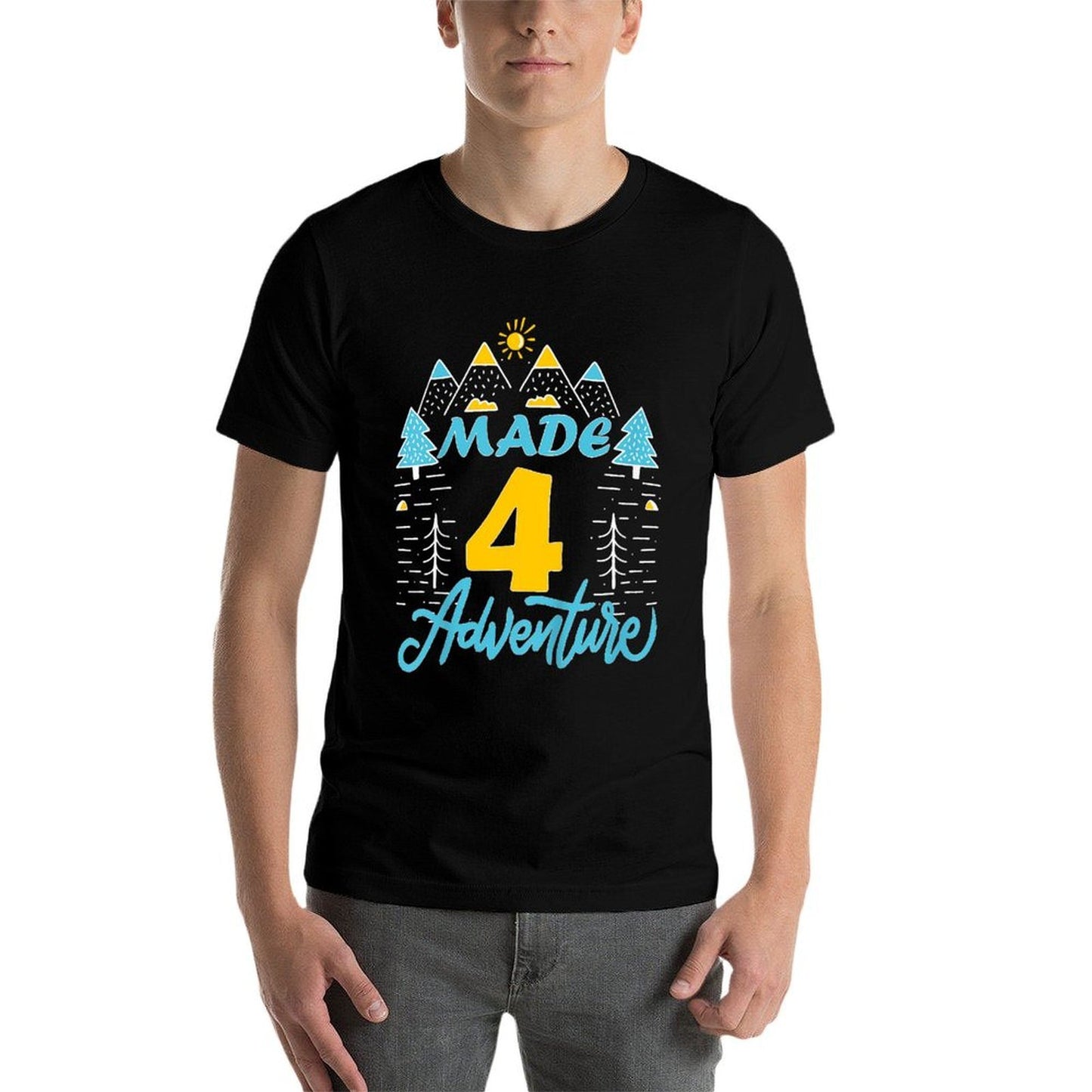 Kids Made Four Adventure 4th Birthday Camping Themed Party  Breathable T-Shirt