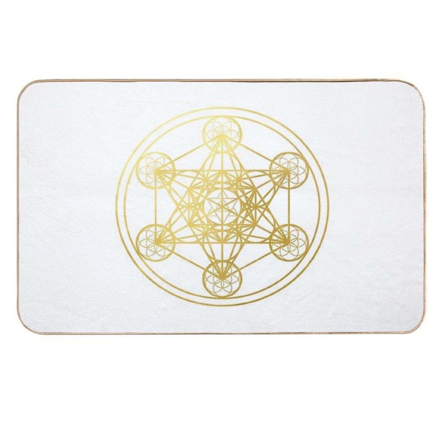 Metatron Cube Sacred Geometry Mandala Healing Protection Amulet  Slip-Resistant Bath Mat