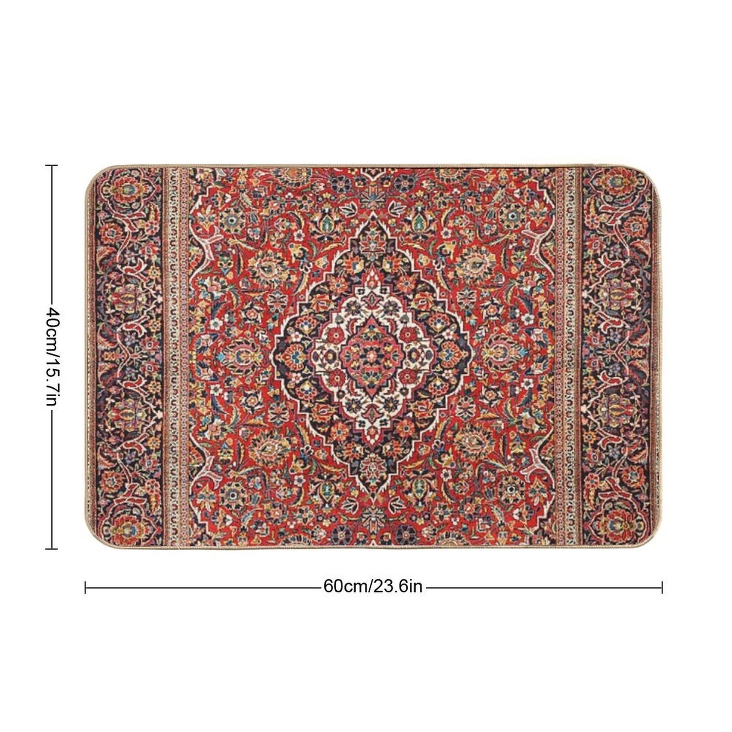 Kashan  Antique Central Persian Rug Print  Easy Maintenance Bath Mat