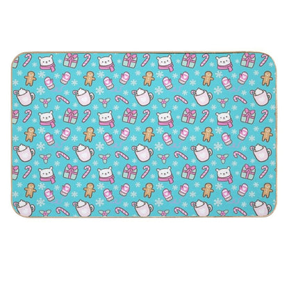 Cute Christmas  Teal  Nikury  Repositionable Bath Mat