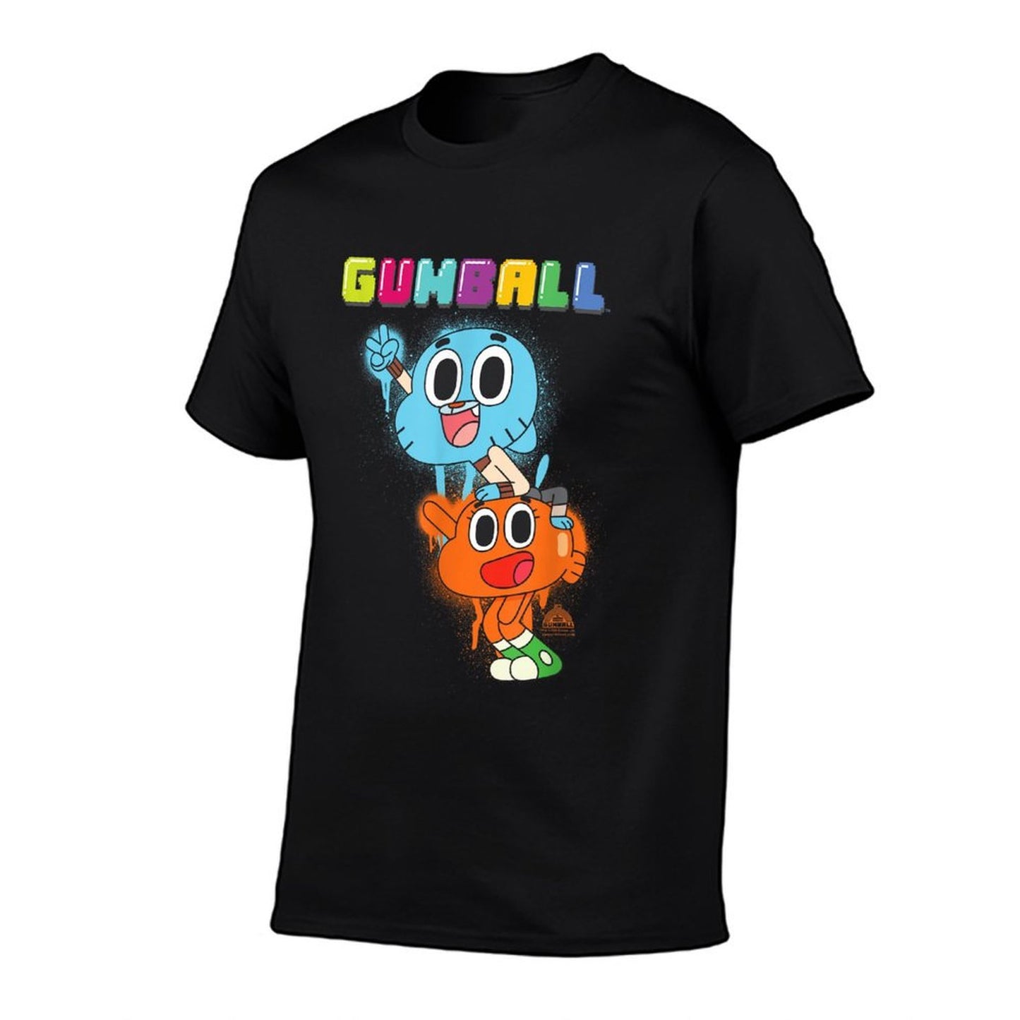 Cartoon Network The Amazing World of Gumball Gumball Spray Unisex-Adults Cat Modern Black Small  Classic T-Shirt