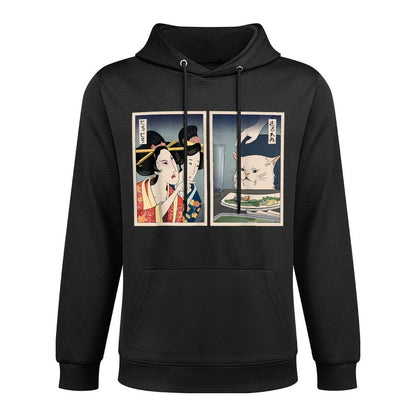 Angry Lady Yelling At Cat Meme Woman Funny Japan Graphic Versatile Streetwear Hoodie